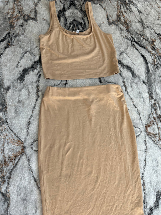 Beige skirt set M