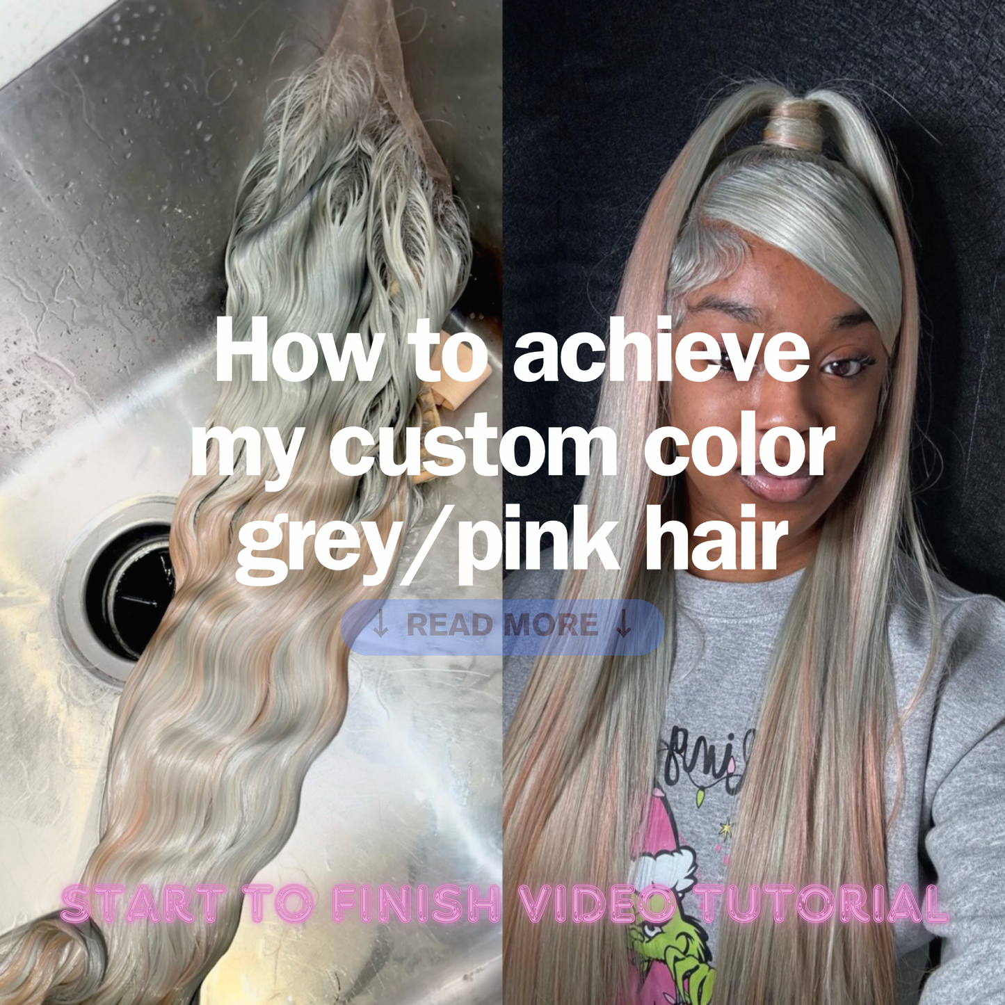 DIY Video Tutorial: Custom Color Grey/Pink Hair